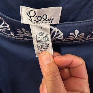 Lilly Pulitzer White Label Size 6 Navy White fully lined
